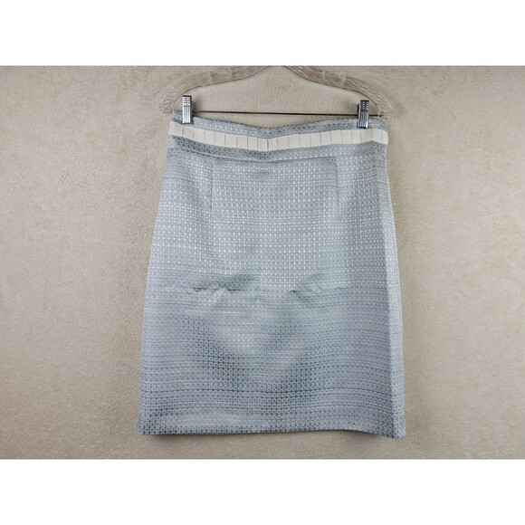Alex Marie Women's Light Blue Silver Metallic Skirt Petites Size 8P - Picture 1 of 3